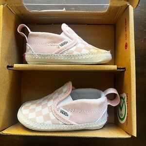 Vans Pink Checkered newborn baby shoes